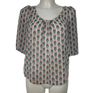 Rue 21 Geo Print Sheer Blouse Size M